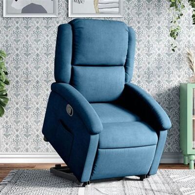 Fauteuil Relevable en Velours Bleu Vidaxl - Fauteuil Relax - Publicité Fauteuil Relevable en Velours Bleu Vidaxl - Fauteuil Relax - Publicité