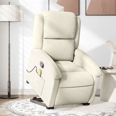 Non communiqué vidaXL Fauteuil de massage, relaxation velours crème Or - Publicité Non communiqué vidaXL Fauteuil de massage, relaxation velours crème Or - Publicité