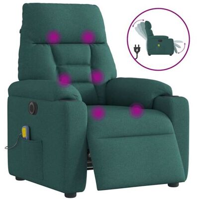 Non communiqué Fauteuil de massage inclinable électrique Vert foncé Tissu Vert - Publicité Non communiqué Fauteuil de massage inclinable électrique Vert foncé Tissu Vert - Publicité