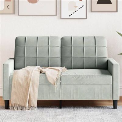 Canapé en velours gris clair 2 places - Mobilier - Publicité Canapé en velours gris clair 2 places - Mobilier - Publicité