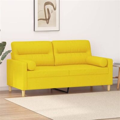 Canapé 2 Places en Tissu Jaune Clair VidaXL - Canapé - Publicité Canapé 2 Places en Tissu Jaune Clair VidaXL - Canapé - Publicité