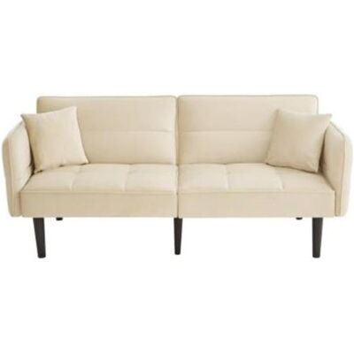 Non communiqué YeMaster Canapé-lit réglable 2-en-1, canapé moderne, canapé double avec revêtement en velours, accoudoirs rabattables, 176*78*76cm, beige beige - Publicité Non communiqué YeMaster Canapé-lit réglable 2-en-1, canapé moderne, canapé double avec revêtement en velours, accoudoirs rabattables, 176*78*76cm, beige beige - Publicité