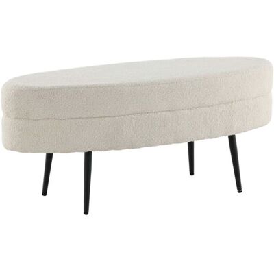 Venture Home Ottomane Otto - Tissu en peluche - Blanc - Publicité Venture Home Ottomane Otto - Tissu en peluche - Blanc - Publicité
