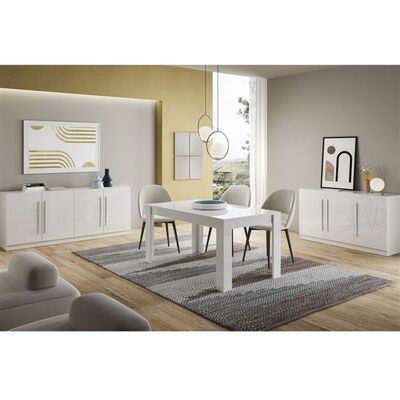 Non communiqué Ensemble Séjour Laqué Blanc Table 190cm + Buffets 3 et 4 Portes - CLARK - ALTOBUY Blanc - Publicité Non communiqué Ensemble Séjour Laqué Blanc Table 190cm + Buffets 3 et 4 Portes - CLARK - ALTOBUY Blanc - Publicité