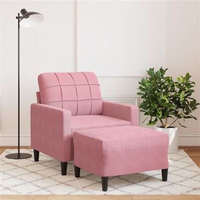 Fauteuil Rose VIDAXL - 60cm Velours - Publicité Fauteuil Rose VIDAXL - 60cm Velours - Publicité