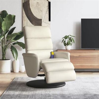 Fauteuil de Massage Crème vidaXL avec Dossier Réglable - Publicité Fauteuil de Massage Crème vidaXL avec Dossier Réglable - Publicité