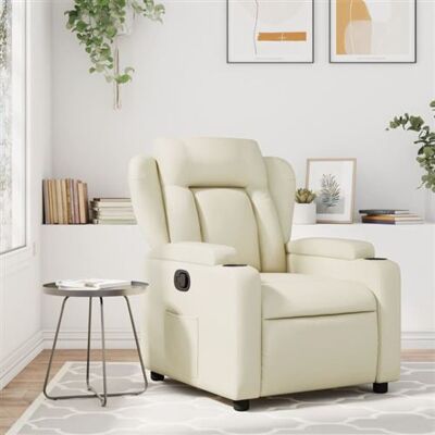 Non communiqué Fauteuil inclinable Crème Similicuir Crème - Publicité Non communiqué Fauteuil inclinable Crème Similicuir Crème - Publicité