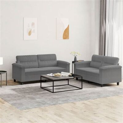 Non communiqué vidaXL Ensemble de canapés 2 pcs coussins gris foncé tissu microfibre Gris foncé - Publicité Non communiqué vidaXL Ensemble de canapés 2 pcs coussins gris foncé tissu microfibre Gris foncé - Publicité