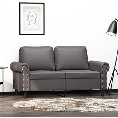 Non communiqué vidaXL Canapé à 2 places Gris 120 cm Similicuir Gris - Publicité Non communiqué vidaXL Canapé à 2 places Gris 120 cm Similicuir Gris - Publicité