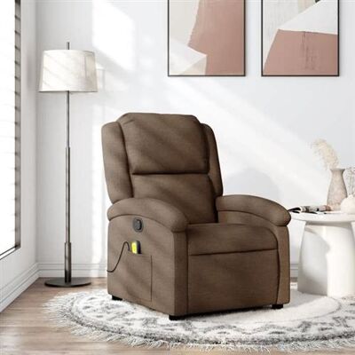 Non communiqué vidaXL Fauteuil de massage, relaxation tissu marron Marron - Publicité Non communiqué vidaXL Fauteuil de massage, relaxation tissu marron Marron - Publicité