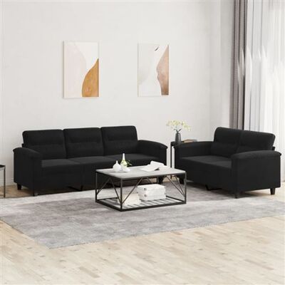 Non communiqué vidaXL Ensemble de canapés 2 pcs avec coussins noir tissu microfibre3202341 Noir - Publicité Non communiqué vidaXL Ensemble de canapés 2 pcs avec coussins noir tissu microfibre3202341 Noir - Publicité