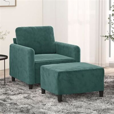 Vidaxl Fauteuil avec repose-pieds - Vert foncé - Publicité Vidaxl Fauteuil avec repose-pieds - Vert foncé - Publicité