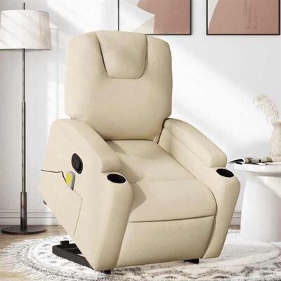 Non communiqué vidaXL Fauteuil de massage, relaxation tissu crème Beige - Publicité Non communiqué vidaXL Fauteuil de massage, relaxation tissu crème Beige - Publicité