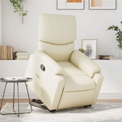 Fauteuil électrique vidaXL avec fonction de levage - Crème - Reclinable, Monte, Similicuir - Publicité Fauteuil électrique vidaXL avec fonction de levage - Crème - Reclinable, Monte, Similicuir - Publicité