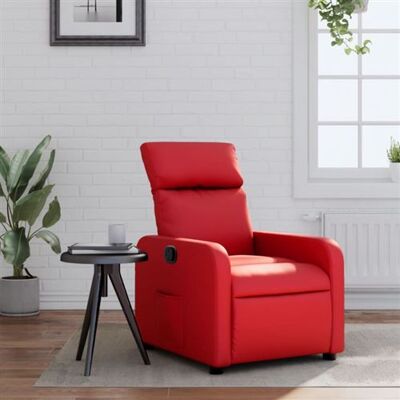 fauteuil inclinable rouge VIDAXL - aspect cuir réglable manuellement - Publicité fauteuil inclinable rouge VIDAXL - aspect cuir réglable manuellement - Publicité