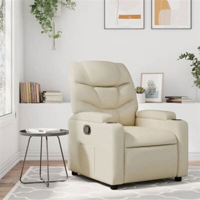 Non communiqué vidaXL Fauteuil réglable similicuir crème Beige - Publicité Non communiqué vidaXL Fauteuil réglable similicuir crème Beige - Publicité