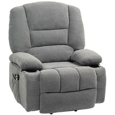 Non communiqué Fauteuil releveur électrique massant chauffant inclinable - repose-pied intégré, 2 télécommandes - tissu gris Gris - Publicité Non communiqué Fauteuil releveur électrique massant chauffant inclinable - repose-pied intégré, 2 télécommandes - tissu gris Gris - Publicité