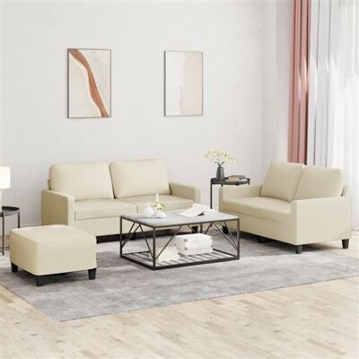 Non communiqué vidaXL Ensemble de canapés 3 pcs avec coussins Crème Similicuir3201414 Crème - Publicité Non communiqué vidaXL Ensemble de canapés 3 pcs avec coussins Crème Similicuir3201414 Crème - Publicité