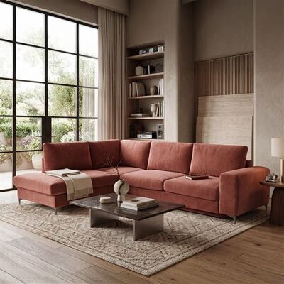 Non communiqué Canape angle fixe MAISON AUBERTIN 3 places en velours rose 223 x 302 x 91 cm Rose - Publicité Non communiqué Canape angle fixe MAISON AUBERTIN 3 places en velours rose 223 x 302 x 91 cm Rose - Publicité