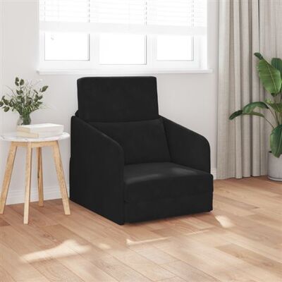 Vidaxl - Canapé convertible 2-en-1 Noir 65x80x83 cm Velours - Publicité Vidaxl - Canapé convertible 2-en-1 Noir 65x80x83 cm Velours - Publicité