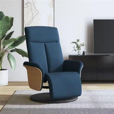 vidaXL Fauteuil - Reclinable Manuel, Rotation 360°, Tissu Bleu - Publicité vidaXL Fauteuil - Reclinable Manuel, Rotation 360°, Tissu Bleu - Publicité