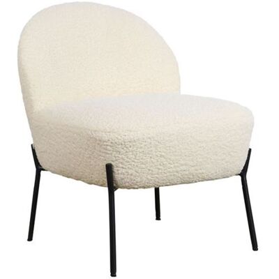 Non communiqué Fauteuil en tissu bouclette écru HELMI Écru - Publicité Non communiqué Fauteuil en tissu bouclette écru HELMI Écru - Publicité
