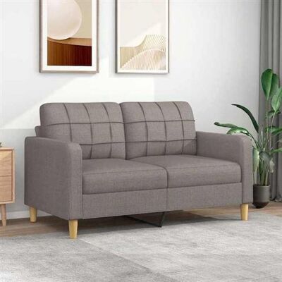 Non communiqué vidaXL Canapé à 2 places Taupe 140 cm Tissu Gris - Publicité Non communiqué vidaXL Canapé à 2 places Taupe 140 cm Tissu Gris - Publicité