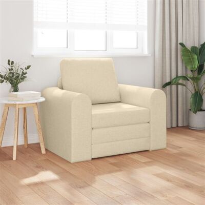Non communiqué Canapé lit de sol 2 en 1 Crème 98x71x83 cm Tissu Crème - Publicité Non communiqué Canapé lit de sol 2 en 1 Crème 98x71x83 cm Tissu Crème - Publicité
