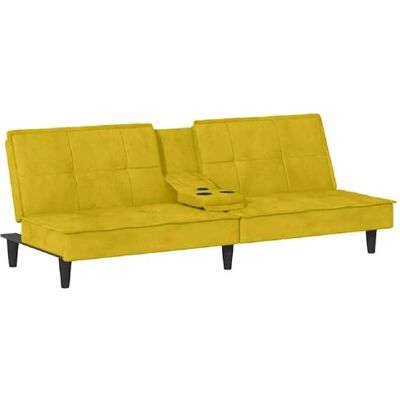Non communiqué Canape convertible vidaxl 4 places en velours jaune 89 x 200 x 70 cm jaune - Publicité Non communiqué Canape convertible vidaxl 4 places en velours jaune 89 x 200 x 70 cm jaune - Publicité