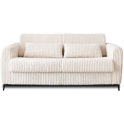 Non communiqué Canape droit LISA DESIGN 3 places en velours blanc 195 x 190 x 88 cm Blanc - Publicité Non communiqué Canape droit LISA DESIGN 3 places en velours blanc 195 x 190 x 88 cm Blanc - Publicité