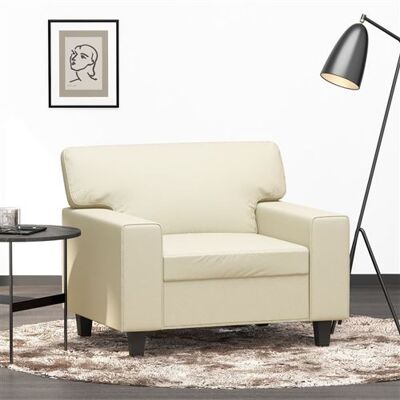 Non communiqué vidaXL Fauteuil Crème 60 cm Similicuir359408 Blanc - Publicité Non communiqué vidaXL Fauteuil Crème 60 cm Similicuir359408 Blanc - Publicité