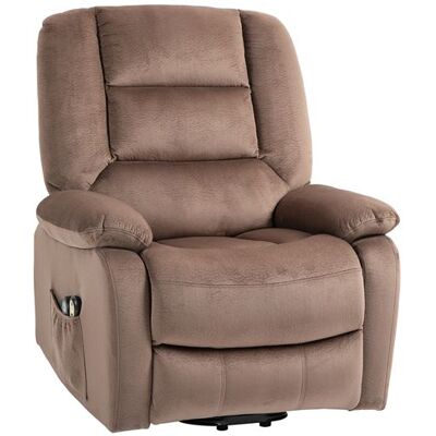 Non communiqué Fauteuil releveur massant chauffant inclinable repose-pied intégré effet velours marron Marron - Publicité Non communiqué Fauteuil releveur massant chauffant inclinable repose-pied intégré effet velours marron Marron - Publicité