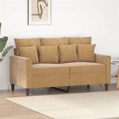 Non communiqué vidaXL Canapé à 2 places Marron 120 cm Velours Marron - Publicité Non communiqué vidaXL Canapé à 2 places Marron 120 cm Velours Marron - Publicité