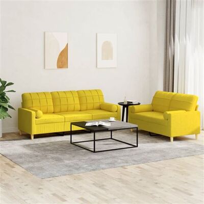 Non communiqué vidaXL 2-delige Loungeset met kussens stof lichtgeel3201327 Jaune - Publicité Non communiqué vidaXL 2-delige Loungeset met kussens stof lichtgeel3201327 Jaune - Publicité