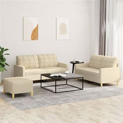 vidaXL Ensemble de Canapés en Tissu Crème 3 pièces - Ensemble de Canapés - Publicité vidaXL Ensemble de Canapés en Tissu Crème 3 pièces - Ensemble de Canapés - Publicité