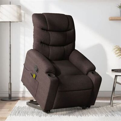 Non communiqué vidaXL Fauteuil de massage, relaxation tissu marron foncé Marron - Publicité Non communiqué vidaXL Fauteuil de massage, relaxation tissu marron foncé Marron - Publicité