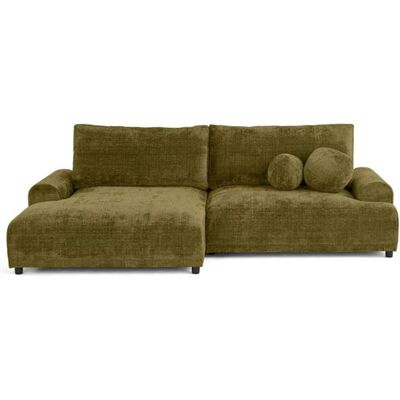 Non communiqué Nelly - canapé d'angle gauche 4 places convertible avec coffre en velours texturé - Vert Olive Vert Olive - Publicité Non communiqué Nelly - canapé d'angle gauche 4 places convertible avec coffre en velours texturé - Vert Olive Vert Olive - Publicité