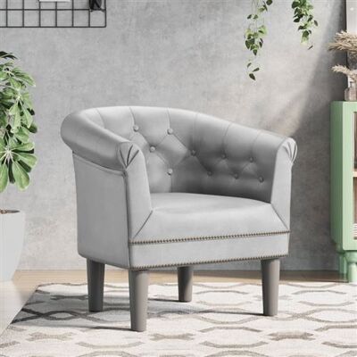 vidaXL - Fauteuil en cuir synthétique argenté - Argenté - Armchair - Publicité vidaXL - Fauteuil en cuir synthétique argenté - Argenté - Armchair - Publicité