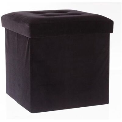 Atmosphera - Pouf Velour Leandre - Pliant - Noir - LYSANDRE Noir - Publicité Atmosphera - Pouf Velour Leandre - Pliant - Noir - LYSANDRE Noir - Publicité