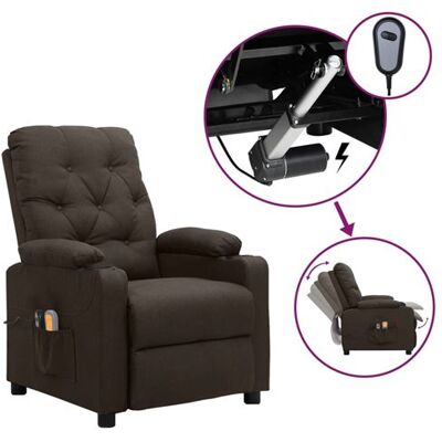 Non communiqué vidaXL Fauteuil électrique de massage Marron foncé Tissu Brun - Publicité Non communiqué vidaXL Fauteuil électrique de massage Marron foncé Tissu Brun - Publicité