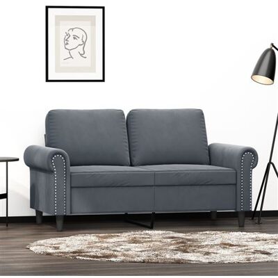 Non communiqué vidaXL Canapé à 2 places Gris foncé 120 cm Velours Gris foncé - Publicité Non communiqué vidaXL Canapé à 2 places Gris foncé 120 cm Velours Gris foncé - Publicité