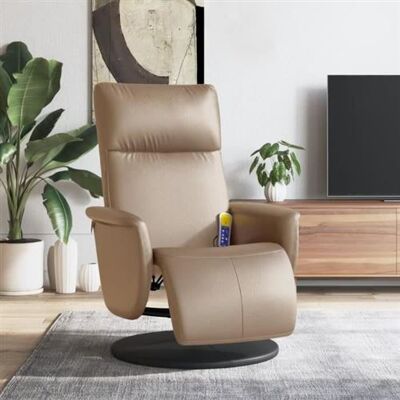 Chaise de Massage Relaxante vidaXL - Similicuir Cappuccino - Massage par vibrations 6 points - Publicité Chaise de Massage Relaxante vidaXL - Similicuir Cappuccino - Massage par vibrations 6 points - Publicité
