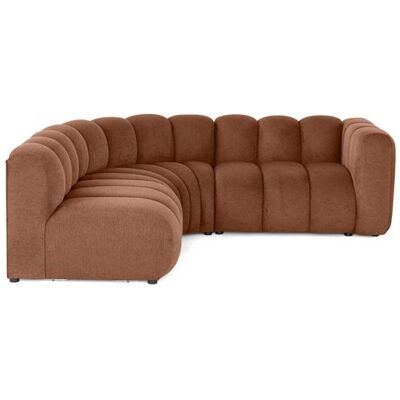 Non communiqué Debbie - canapé modulable d'angle gauche 4 places avec accoudoir en tissu texturé - Terracotta Terracotta - Publicité Non communiqué Debbie - canapé modulable d'angle gauche 4 places avec accoudoir en tissu texturé - Terracotta Terracotta - Publicité
