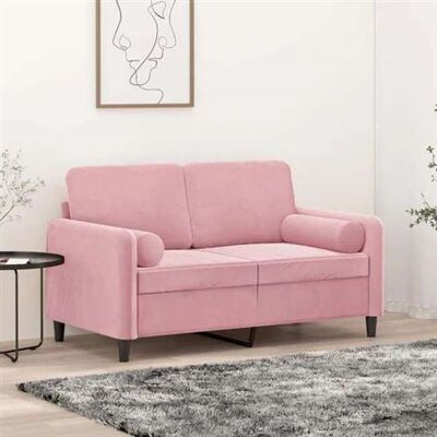 Canapé 2 places rose en velours vidaXL - Design moderne, coussins amovibles - Publicité Canapé 2 places rose en velours vidaXL - Design moderne, coussins amovibles - Publicité