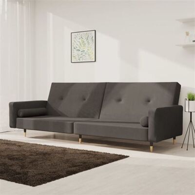 Non communiqué vidaXL Canapé-lit à 2 places avec deux oreillers Gris foncé Velours Gris foncé - Publicité Non communiqué vidaXL Canapé-lit à 2 places avec deux oreillers Gris foncé Velours Gris foncé - Publicité