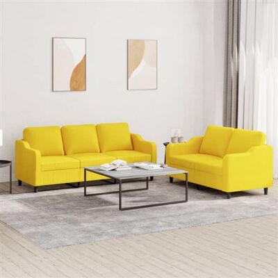 Non communiqué vidaXL Ensemble de canapés 2 pcs avec coussins Jaune clair Tissu Jaune - Publicité Non communiqué vidaXL Ensemble de canapés 2 pcs avec coussins Jaune clair Tissu Jaune - Publicité