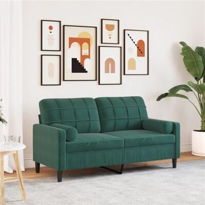 Non communiqué Canapé 2 places avec oreillers vert foncé 140 cm velours Vert - Publicité Non communiqué Canapé 2 places avec oreillers vert foncé 140 cm velours Vert - Publicité
