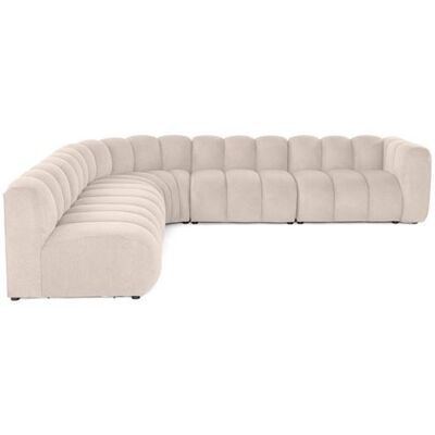 Non communiqué Debbie - canapé modulable d'angle gauche 5 places en tissu texturé - Beige Beige - Publicité Non communiqué Debbie - canapé modulable d'angle gauche 5 places en tissu texturé - Beige Beige - Publicité