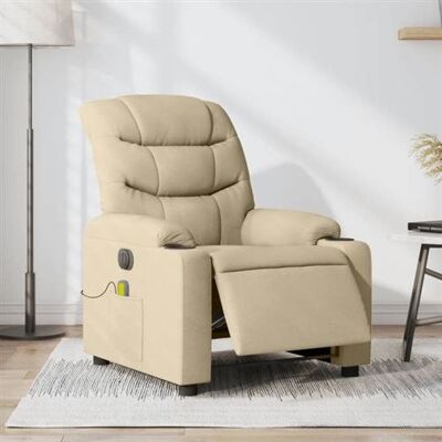 Non communiqué vidaXL Fauteuil de massage, relaxation électrique réglable tissu crème Beige - Publicité Non communiqué vidaXL Fauteuil de massage, relaxation électrique réglable tissu crème Beige - Publicité