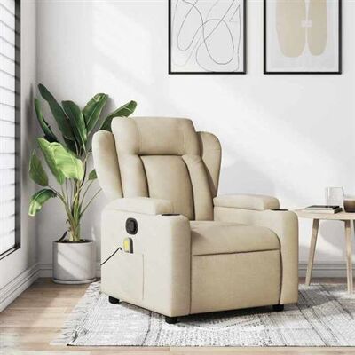 Non communiqué vidaXL Fauteuil de massage, relaxation tissu crème Beige - Publicité Non communiqué vidaXL Fauteuil de massage, relaxation tissu crème Beige - Publicité